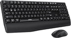 seenda Bluetooth Keyboard and Mouse, COE200 USB + Bluetooth Multi Device, Ergonomic Keyboard Mouse Set, Full-Size Wireless Combo Compatible for Mac OS/Windows PCs Computers Laptops MacBooks - Black