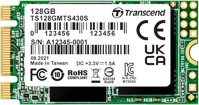 Transcend 128GB M.2 2242 SATA III SSD with Dram Cache, Up to 560MB/s, Compatible w/Ultrabook/Laptop/PC/Desktop, 3D TLC NAND Flash Internal Solid State Drive, LDPC Error Correction, SLC Cache, B+M Key