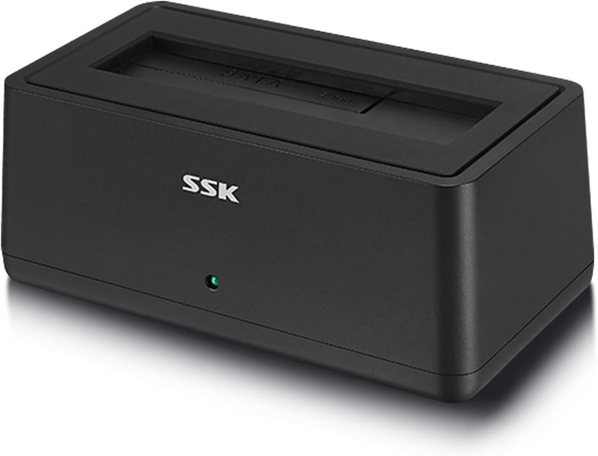 SSK USB 3.0 to SATA External Hard Drive Docking Station Enclosure Adapter for 2.5 & 3.5 Inch HDD SSD SATA, Super Speed up to 5Gbps, Support UASP no Drivers Needed(20TB Supports)