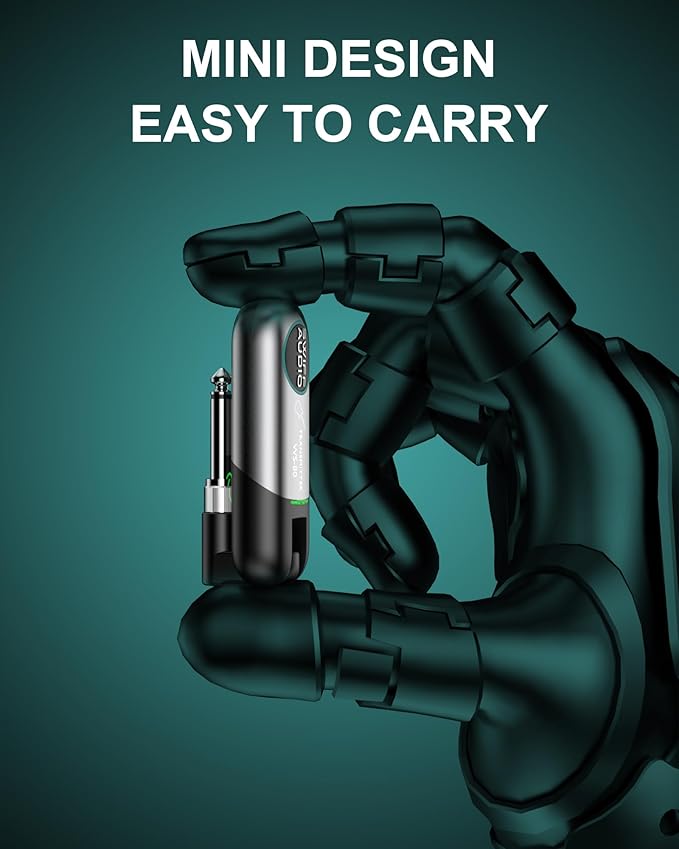 Wireless Guitar System, SWIFF Wireless Guitar Transmitter Receiver with 10 Channels, Dual Interface Design Guitar Wireless System for 6.35mm/3.5mm Audio Devices