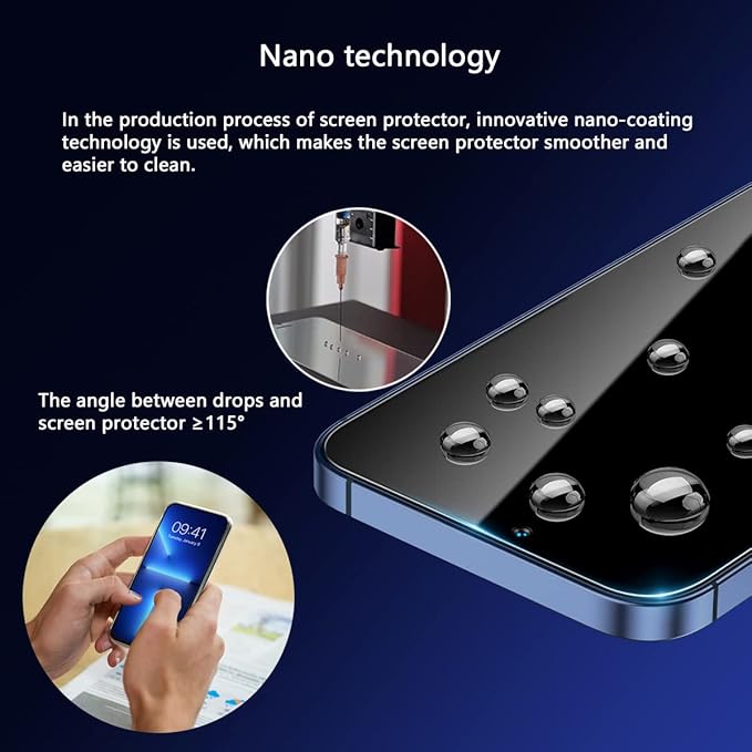 Blue Light Screen Protector for iPhone 12 Pro Max(6.7 inch) Eye Protection HD Clear Blue Light Blocking Tempered Glass, Scratch-Resistant,Easy Installation No Bubble,Anti-Fingerprint,2 Pack