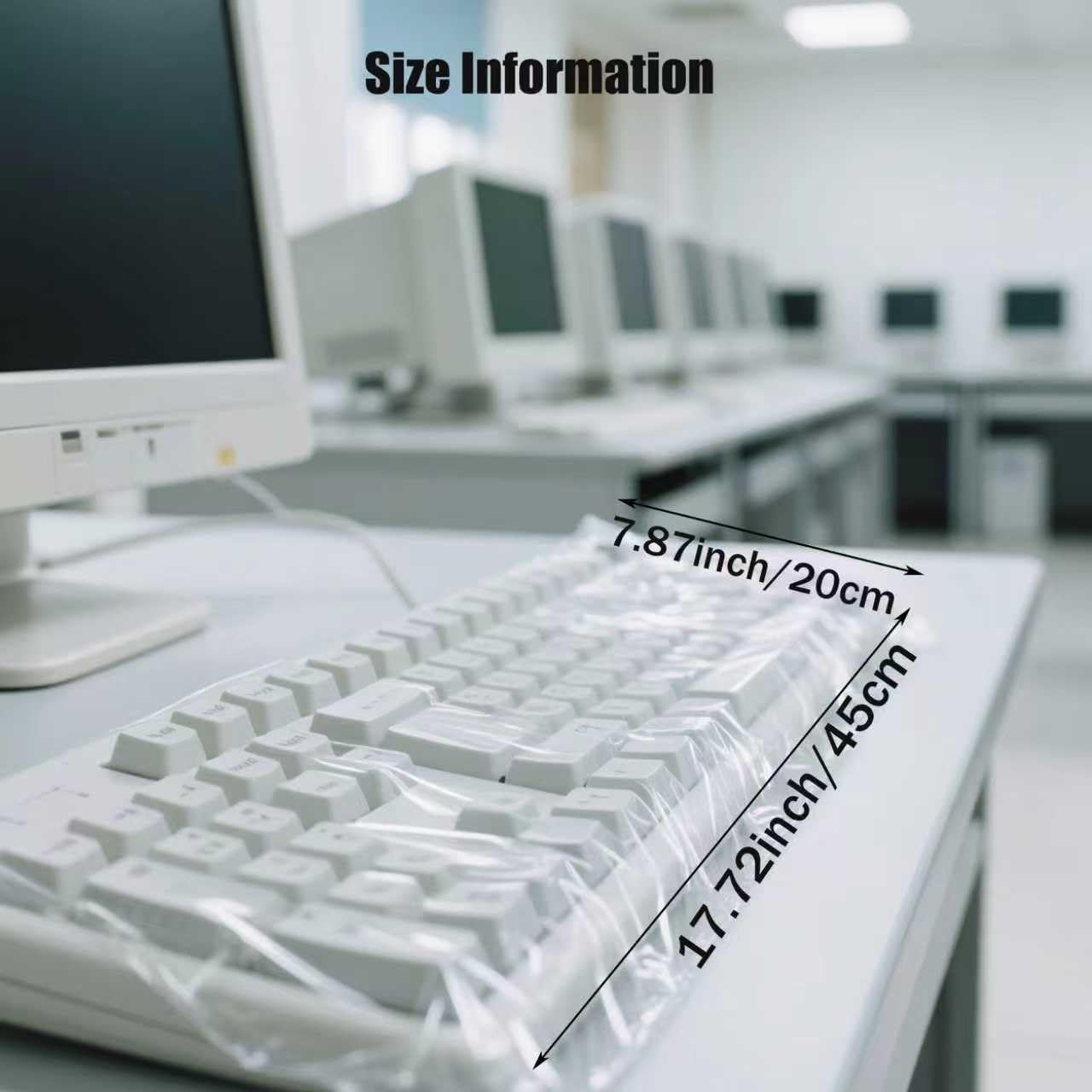 50Pcs Keyboard Cover - Disposable Keyboard Protector for Desktop Dustproof Waterproof for Office Schools Supplies