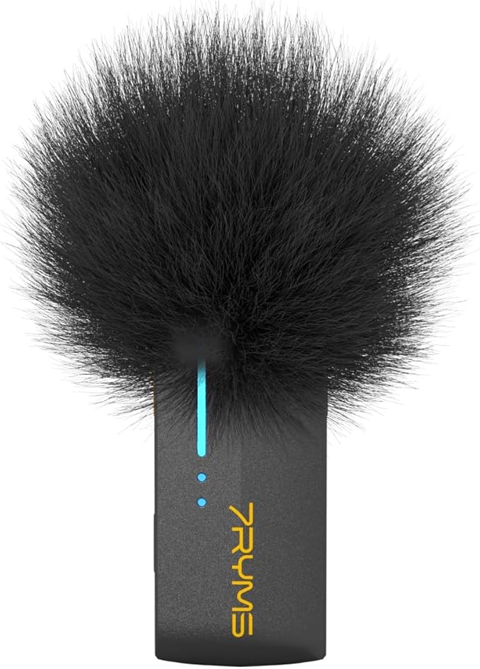 7RYMS iRay DW40 Wireless Lavalier Microphone with Four Transmitters One Charging Case Support AI Denoise, 48kHz/24bit Recording for Video Vlog, Interview, Live Streaming, Podcasting-Black