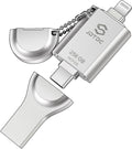 MFi Certified 256GB 3-in-1 Photo-Stick-for-iPhone-USB-Flash-Drive Photo-Storage-Stick-iPhone-Thumb-Drive External-Storage-Mobile-for-Android iPad Type-C Flash Drive Photo-Stick for iPhone 16/15/14