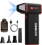 GOOLOO F1 Compressed Air Duster,4 Gear 160000RPM Electric Air Duster, Rechargeable Cordless Air Blower with LED Light, Mini Blower Desk Vacuum Cleaning Kit for Computer Keyboard Home Car Dust Removal
