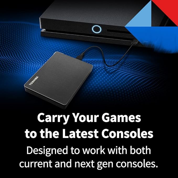 Toshiba Canvio Gaming 1TB Portable External Hard Drive USB 3.0, Black for PlayStation, Xbox, PC, & Mac - HDTX110XK3AA
