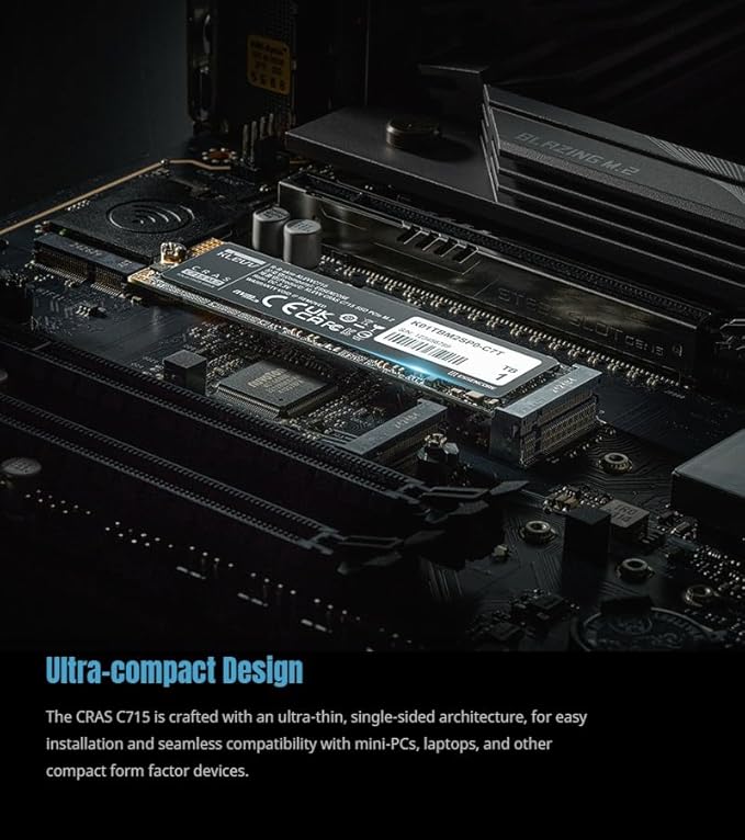 KLEVV CRAS C715 1TB M.2 2280 NVMe PCIe Gen3x4 Laptop & Desktop, up to 3200MB/s (K01TBM2SP0-C7T)