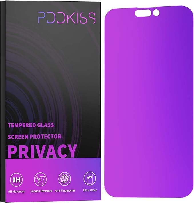 Compatible for iPhone 14 Pro Max Privacy Screen Protector Tempered Glass 6.7 inch Display, Gradient Colorful Anti Spy Light HD Easy Installation