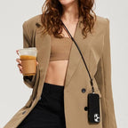 CASETiFY Pebbled Cord Phone Strap - Jet Black/Grige