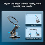 SMALLRIG Metal Phone Mount with Baseplate for Arca-Standard, Compatible for DJI RS 4 Mini, Smartphone Support with Cold Shoe Mount, Phone Tripod Mount for iPhone 16 15 14 etc. - 5339