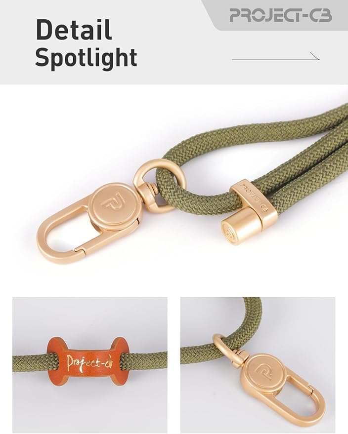 project-cb Cell Phone Lanyard 1,Phone Tether Tab 2,Phone Crossbody Strap,Lanyards for Around the Neck,Adjustable Phone Strap(Green-G)