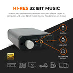 Audioengine D1P 32 Bit Portable Headphone Amplifier - Audio DAC Amp Switcher for Gaming and Music