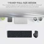 Rapoo 9560M Wireless Keyboard and Mouse Combo, Blade-Series E9550L 110-Key Ultra-Thin Keyboard and MT760SE Wireless Mouse, Support 4 Devices, Quiet, USB-C, Rechargeable, for Windows/Mac/Linux/Chrome