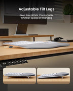 ProtoArc Ergonomic Wireless Keyboard Mouse, EKM01 Plus Full Size Ergo Bluetooth Keyboard Mouse Combo, Split Design, Wrist Rest, Multi-Device, Rechargeable, for Windows/Mac OS - White and Silver