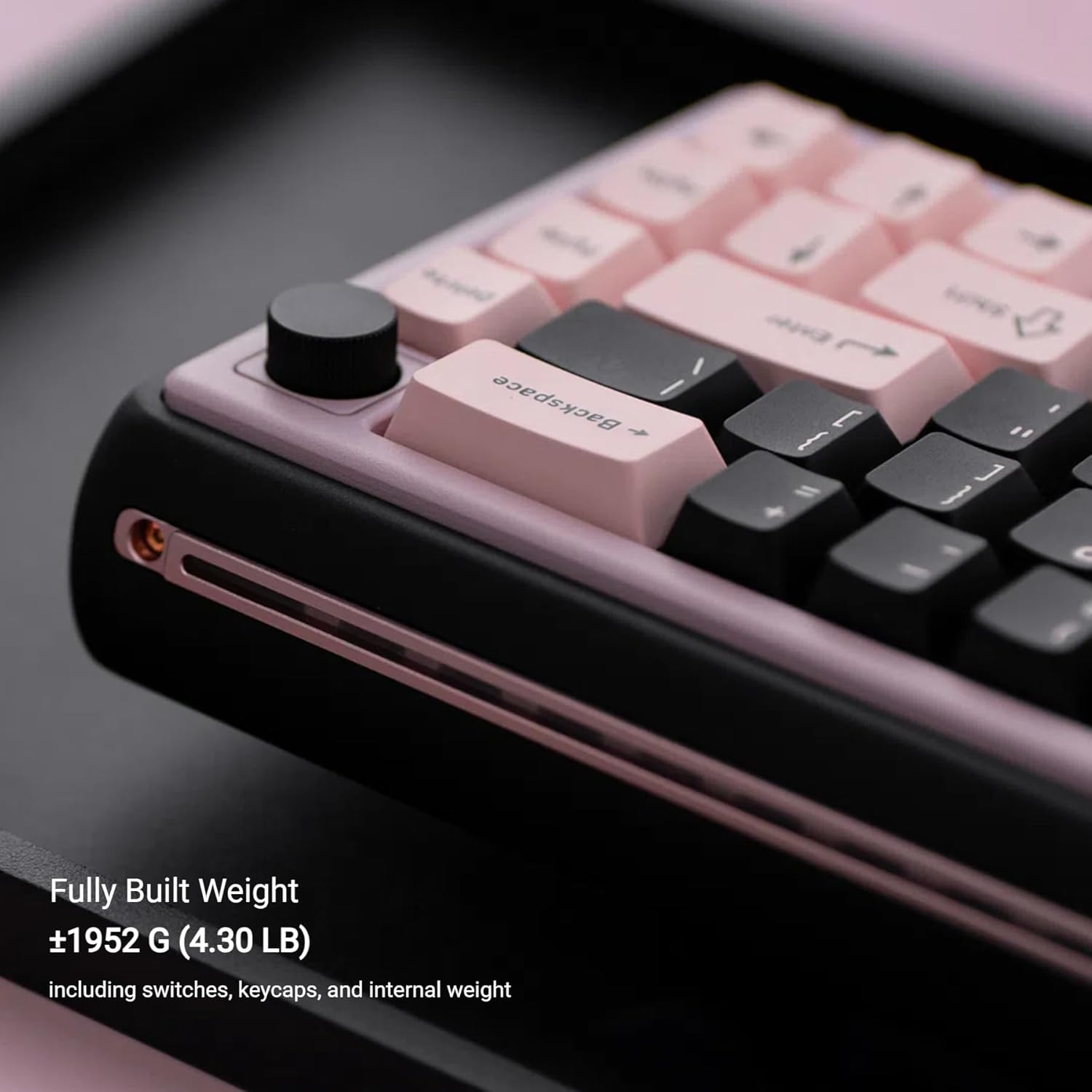 Chilkey Foxy65 Mechanical Keyboard with Knob, Gasket Mount 65% Aluminum Wireless Mechanical Keyboard, BT5.0/2.4GHz/USB-C, Hot Swappable, RGB Backlit Computer Custom Key Board for PC