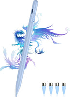 Stylus Pen for Android Tablet/Phone Pom Tips Fast Charge Stylus Pen for iPhone Magnetic Active Pencil Compatible with Samsung A9+, iPhone, Lenovo and Other Android Smartphone and Tablet Devices-Blue