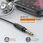 Cubilux Headphone Splitter with Volume Control, 3.5mm Dual Earphones Connector, 1/8 Double Audio Jack Adapter for 2 People, Music Share Adapter for Plane, Train Travel