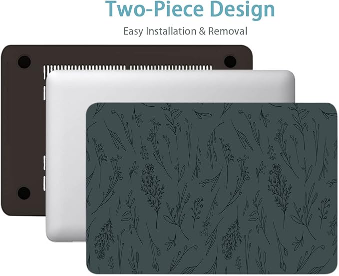 LanBaiLan Compatible for MacBook Pro 13 inch with Touch Bar 2022 2021 2020 2019 2018 2017 2016 Release M1 M2 A2338 A2289 A2251 A2159 A1989 A1706 A1708, Laptop Hardshell Case & Keyboard Cover, Grass