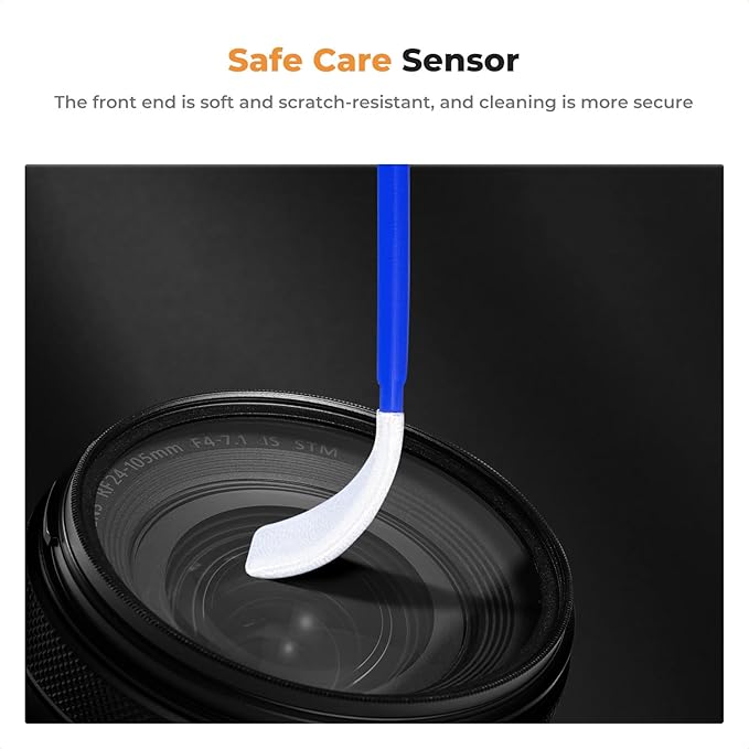 K&F Concept 10 Pack Full-Frame Sensors Cleaning Swabs, DSLR SLR Digital Camera Dry CCD CMOS Clean Swabs Compatible with Nikon Sony Canon DSLR Camera Sensor, 24mm x 20mm