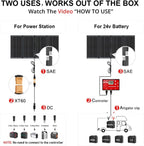 DOKIO 300W 36V Portable Folding Solar Panel Kit for 24V Batteries & Power Stations Lightweight Charger for AGM, LiFePO4, Deep Cycle — RV, Trailer, Truck, Boat, Camping, Van, Emergency
