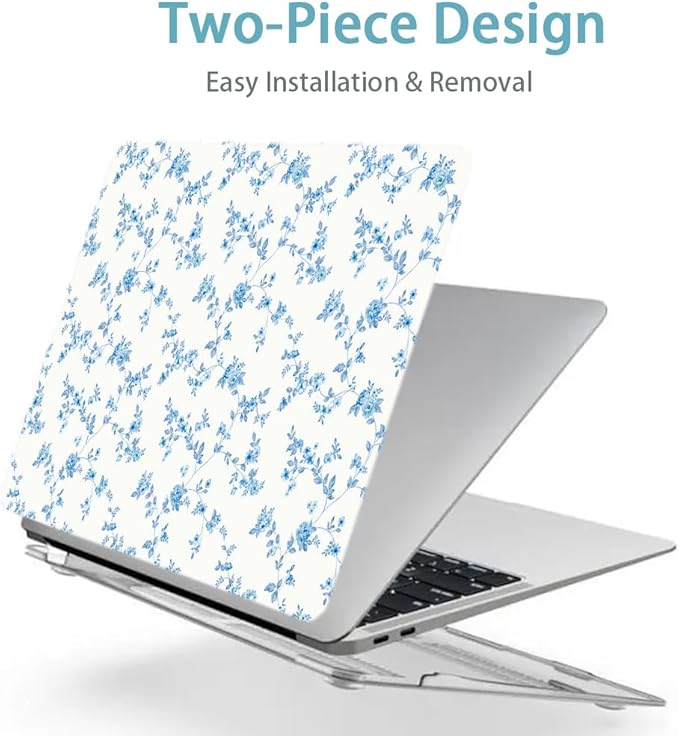 LanBaiLan Compatible for MacBook Pro 13‘’ with Touch Bar 2022 2021 2020 2019 2018 2017 2016 Release M1 M2 A2338 A2289 A2251 A2159 A1989 A1706 A1708 Protective Case & Keyboard Cover, Engraved Floral