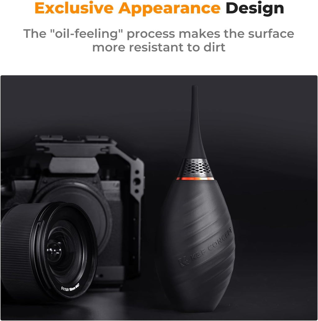 K&F CONCEPT Soft Tip Strong Air Blower, Single Air Intake Camera Lens Blower with Long Nozzle, for Digital SLR Lens Sensor LCD Screens Musical Instruments Keyboards Telescope Filters