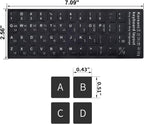 2PCS Korean Keyboard Stickers, Korean-English Keyboard Letters Replacement Sticker White Font on Black Background for Computer Laptop Notebook Desktop, Matte Keyboard Alphabet Stickers
