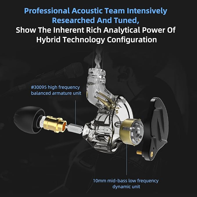 KZ ZSN PRO X Wired Earbuds, in-Ear Monitor with Dual Driver Clear Sound and Ergonomic Custom-Fit Ear Tips(S/M/L), Bass Ear Buds, 3.5mm Jack for Phones Computer Laptop, 2Pin IEM Cable(Blue Without Mic)