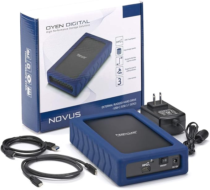 Oyen Digital Novus 20TB External USB-C 7200RPM Hard Drive, (3N1-C-20T-BL)