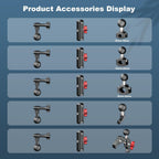 Clamp Mount for Action Camera, Super Camera Clamp Mount with Double Ball Head Magic Arm Fit for DJl,Go pr0, lnsta36o X5 X4 X3，Motorcycle Rearview Mirror Mounts & Aluminum Alloy - 360°Rotating, 78004