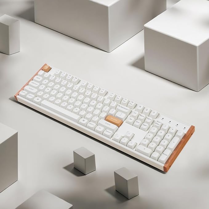 Keychron K10 HE Hall Effect Keyboard Wireless, Magnetic Switch Hot Swappable, Adjustable Actuation Rapid Trigger Mode with Aluminum + Wood Frame, Full-Size Custom RGB for Mac Windows Linux - White