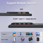 2K 180Hz Portable Monitor,23.8" 2560x1440 QHD 120% SRGB IPS FreeSync Gaming Moniter USB-C HDMI Large Work Home Office Second Monitor VESA Mountable, Adjustable Tilt & Height for Laptop, PS4,Xbox