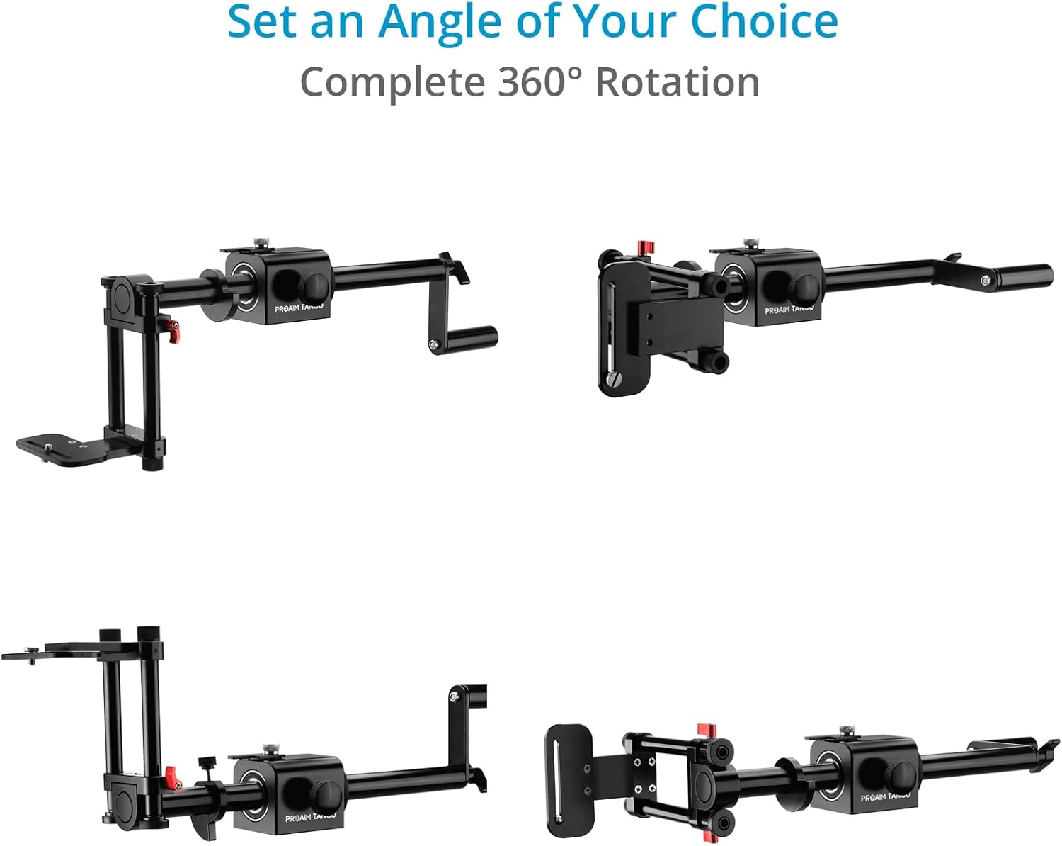 PROAIM Tango 360° Camera Rotating Dutch Angle Rig for DSLR Cameras. Height Adjustable. Payload up to 2.27kg/5lb. (P-TNGO-01)