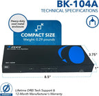 OREI 8K HDMI Splitter 1 in 4 Out, 1 x 4 Duplicate/Mirro Screen with Audio Extractor UltraHD Supports Upto 4K @ 120Hz IR EDID HDCP 2.3 for PS5, Xbox, NVIDIA (BK-104A)