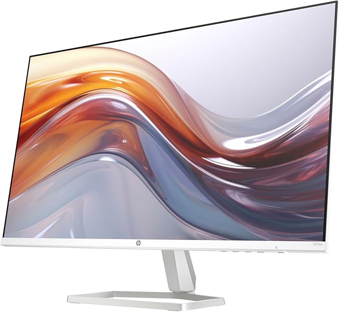 HP Series 5 527sa Monitor with Speakers (Replaces M27fwa) 27" 100Hz IPS FHD 99% sRGB 300 Nits Display, Adjustable Tilt, Flicker-Free, Anti-Glare, White/Silver w/DKZ USB Port Expander (2 Pack)