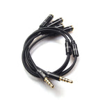 REXUS Black 2-Pack 3.5mm Y Splitter Stereo Audio Cable 4-Pole Male to 2 Female for Headphone, Headset Splitter Adapter Extension Aux Cable, Compatible MobilePhone and New Laptop(M22F35Hx2)