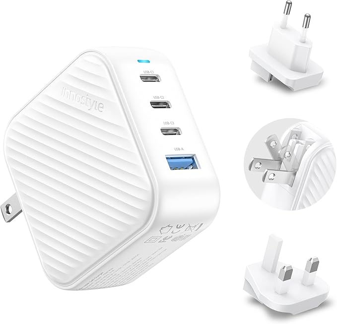 100W USB C Charger 4 Port GaN Wall Charger Block Compact Power Adapter with Folable Plugs for MacBook Air/Pro, Laptop, Tablet, iPad, iPhone, Samsung Galaxy, Apple Watch and More