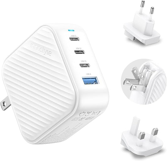 100W USB C Charger 4 Port GaN Wall Charger Block Compact Power Adapter with Folable Plugs for MacBook Air/Pro, Laptop, Tablet, iPad, iPhone, Samsung Galaxy, Apple Watch and More