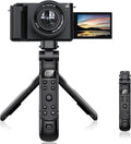 AODELAN for Sony Camera Tripod with Rechargeable Wireless Shutter Release,Shooting Grip Remote Control Handle for ZV-E10,ZV-1F,ZV-1,A7C,A7III,A7R IV,A6100,A6400,A6700,FX30,A9 II,DSC-RX0 II(Black)