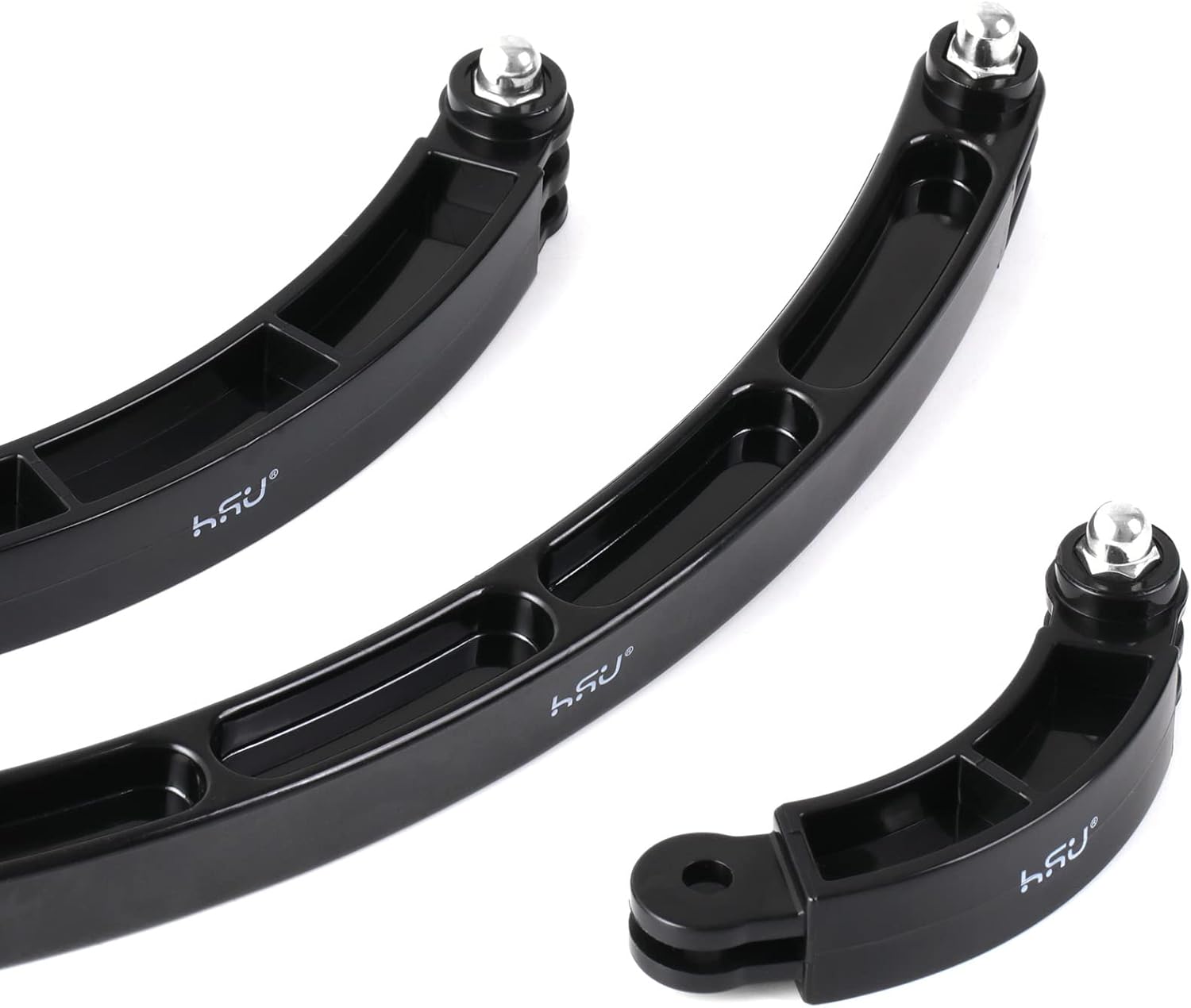 HSU 3 in 1 Curved Extension Arm Kit, Extension Pivot Arm Adjustable Monopod Bracket for GoPro Hero 13/12/11/10/9/8/7/6/5 Black, Session 5/4, DJI Osmo Action and More