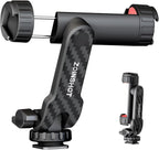 Phone Tripod Mount, Universal Cell Phone Mount for Tripod with 2 Cold Shoe & 1/4" Standard Screw, 360° Rotates & 180° Tilts Adjustable Phone Holder Adapter for Mobile & Camera Photography