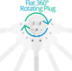 Maximm Monitor Computer Power Cord 3 Ft Flat Plug 360° Rotating PC Cable 3 Prong for, Desktop, Printer, Scanner, 16 AWG NEMA 5-15P to IEC13 - UL Certified