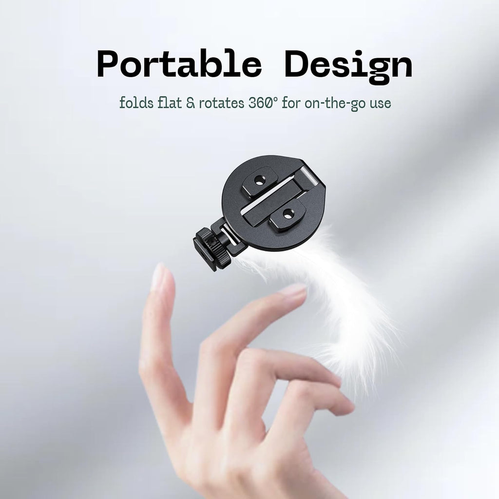 FANAUE MS-06 Magnetic Cold Shoe Mount | 360° Rotatable & Foldable | Aluminum Alloy Strong Magnetic Attachment | for Cameras, Phones, Microphones, and Photography Accessories