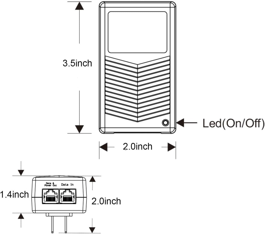 Gigabit POE Injector Adapter, 48V 36W 0.7A, 10/100/1000Mbps IEEE 802.3af Compliant, Up to 100M (328 Feet), for Most Cisco/Polycom/Aastra Phones and More