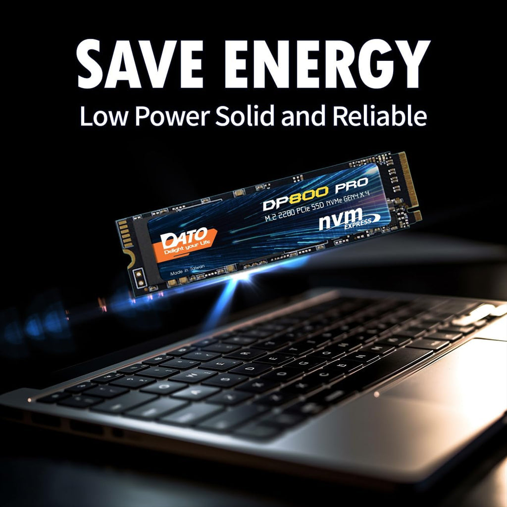 DATO M.2 2280 SSD 512GB, PCIe Gen4 x4 NVMe SSD Internal Solid State Drive for Gaming and Creators, Compatible with Desktop and Laptop, Up to 5100/4600 MB/s - DP800 Pro