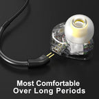 Xvive T9 in-Ear Monitor Headphones Dual Knowles BA Drivers IEM for Studio, Band Rehearsal, Live Performance (T9)
