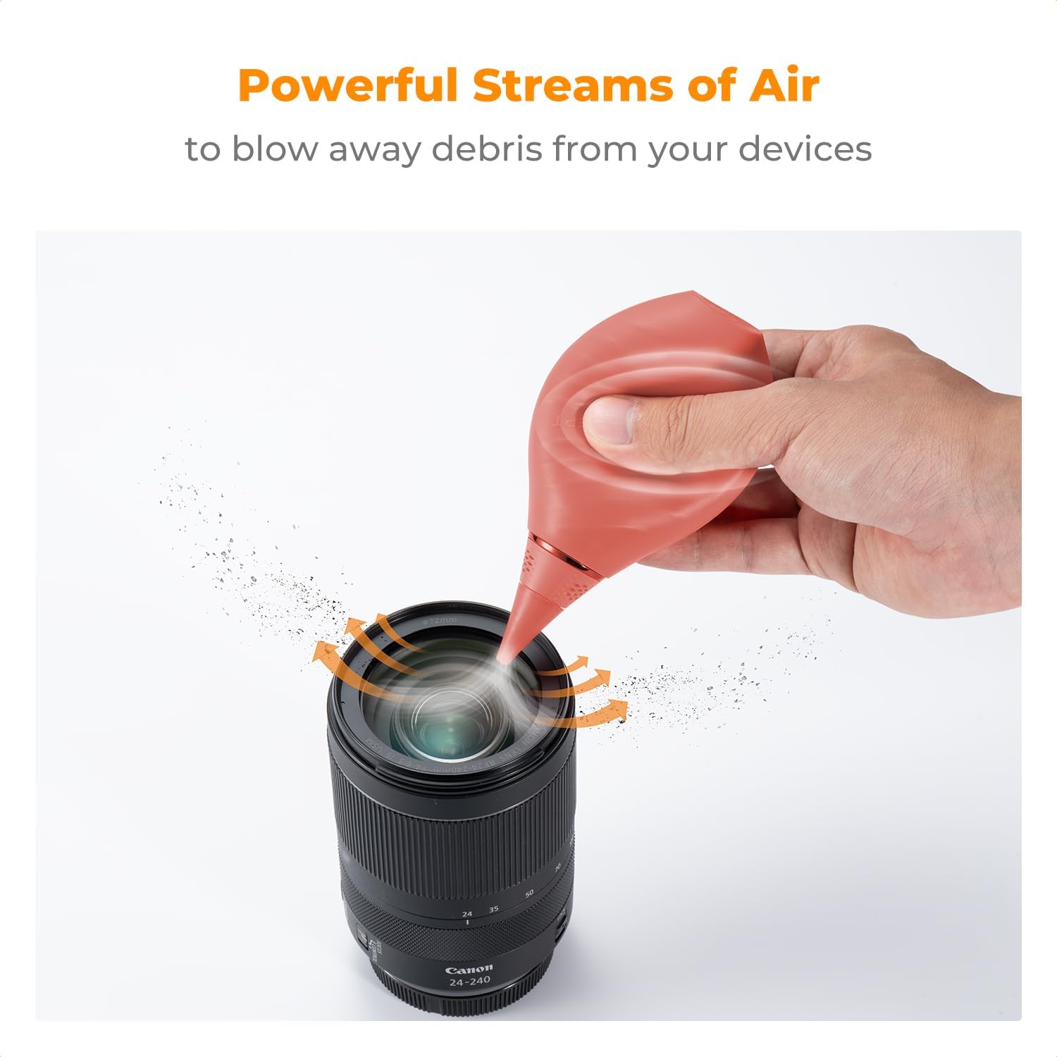 K&F CONCEPT Air Blower, with Long Nozzle/Short Nozzle Switch Design, Single Air Intake Camera Lens Blower, for Digital SLR Lens Sensor LCD Screens Musical Instruments Keyboards Telescope Filters