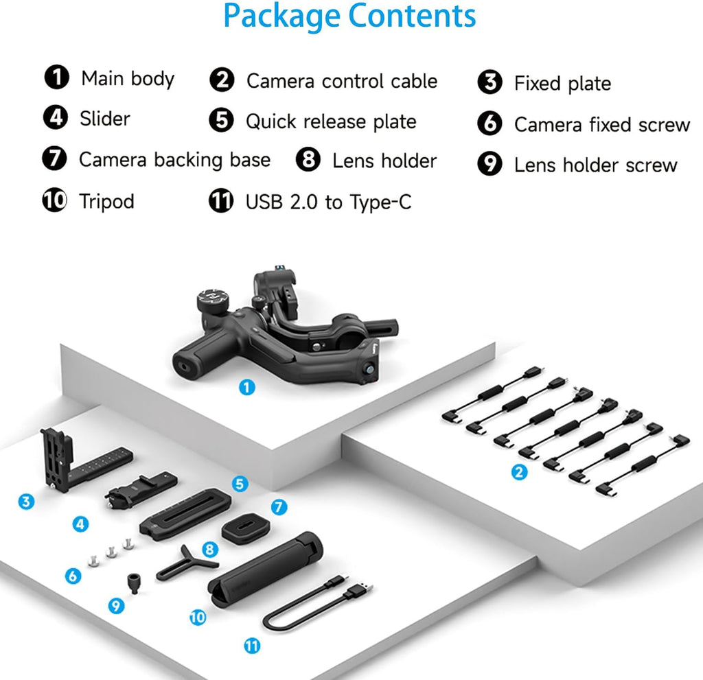 FeiyuTech SCORP 2 Gimbal Stabilizer for DSLR and Mirrorless Camera, Integrated Al Tracking Sensor, 3-Axis Camera Stabilizer for Sony Canon Panasonic Nikon, 2.5kg Payload Touch Screen Vertical Shooting