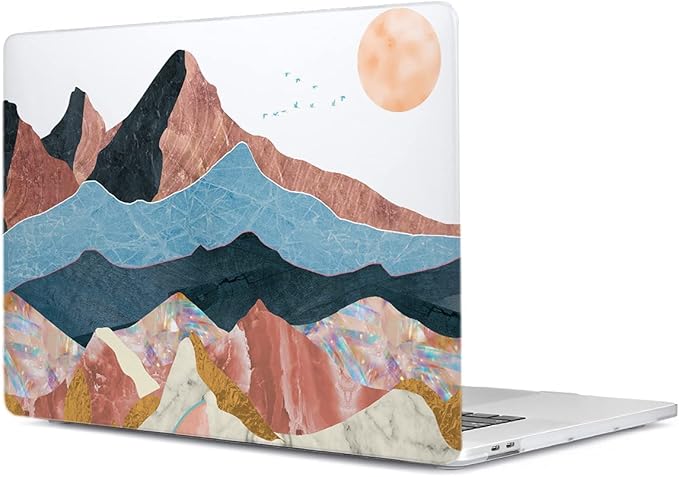 LanBaiLan Compatible for MacBook Pro 13 inch with Touch Bar 2022 2020 2019 2018 2017 2016 M1 M2 A2338 A2289 A2251 A2159 A1989 A1706 A1708, Laptop Hardshell Case & Keyboard Cover, Art Mountain