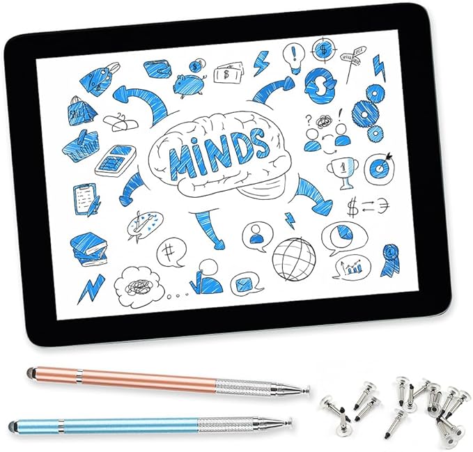 YuCool 20 Pieces Passive Stylus Pen Replacement Disc Tips, Universal Nibs Compatible with Capacitive Touch Screen